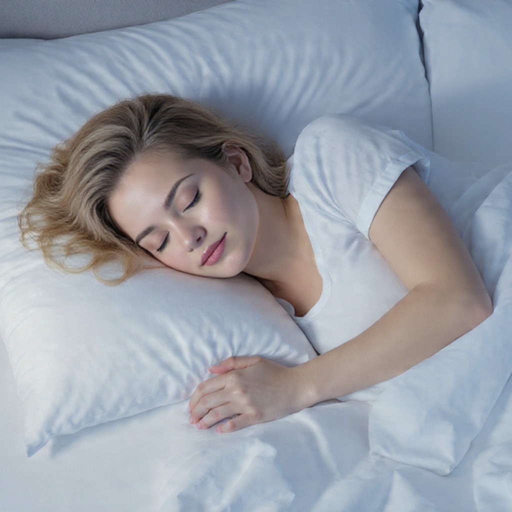 Woman sleeping peacefully in bed